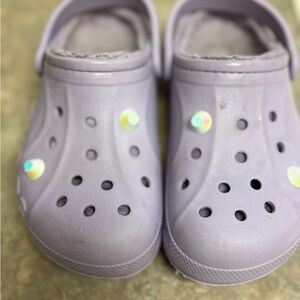 Kids Casual Lavender lined Crocs Shoes